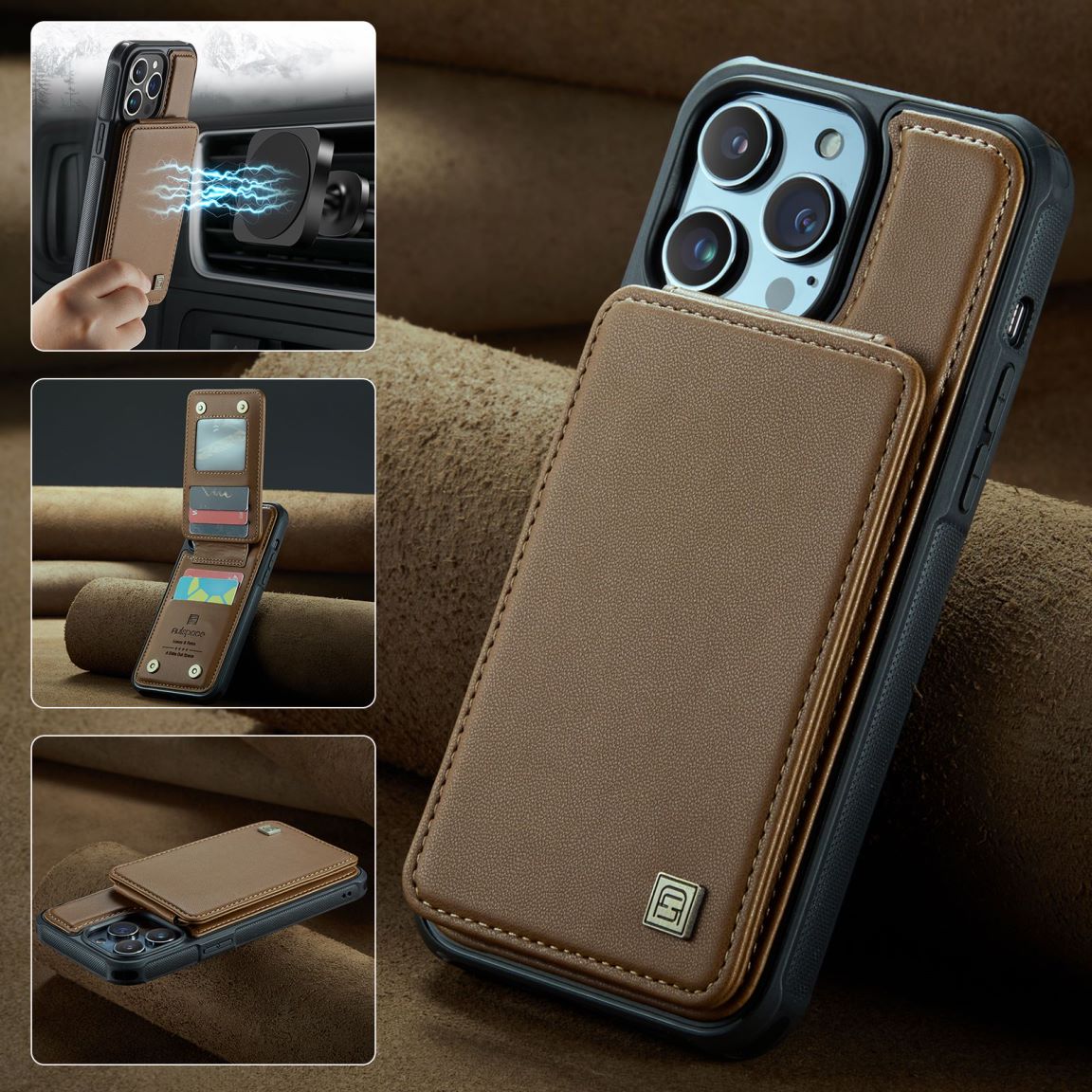 New RFID Blocking Card Holder Phone Case for iPhone 16 Pro Max