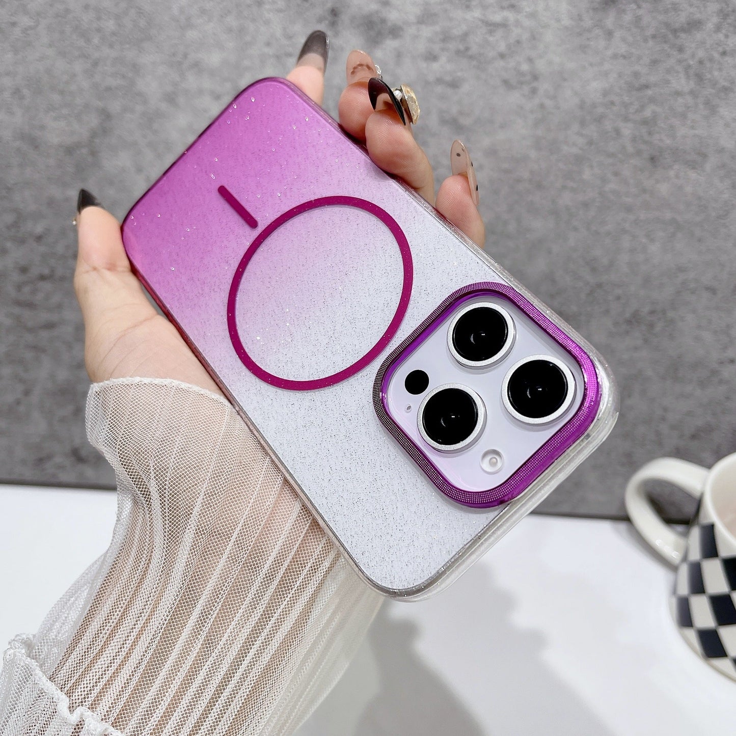 New Starry Sky Glitter Magnetic Phone Case for iPhone
