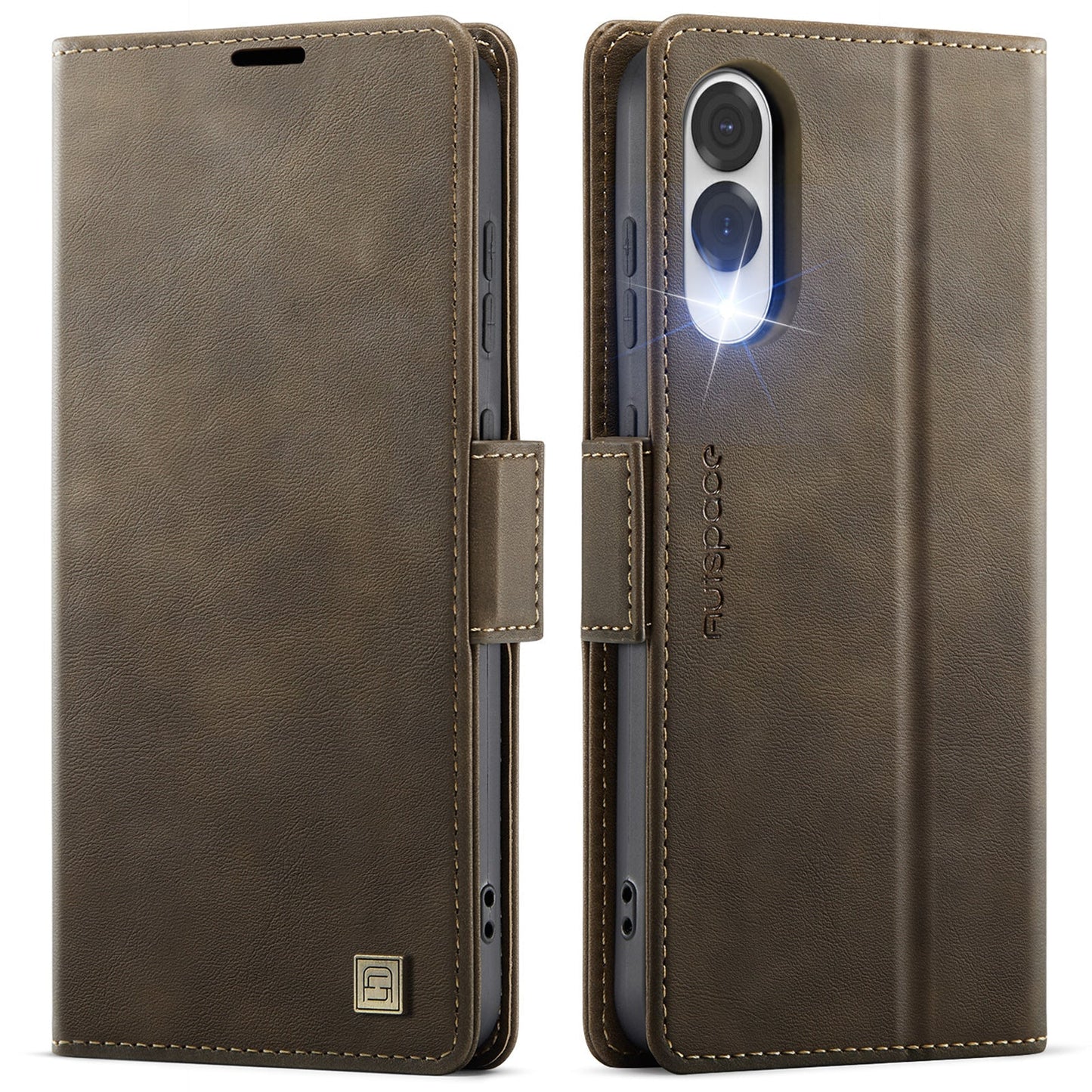 New RFID Blocking Card Holder Wireless Charging Leather Phone Case for Samsung