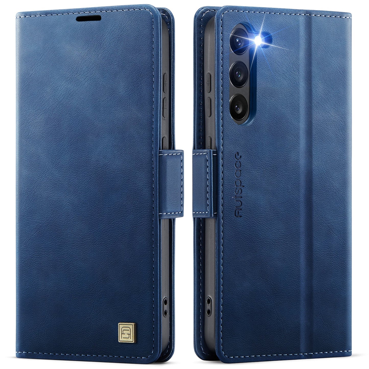 New RFID Blocking Card Holder Wireless Charging Leather Phone Case for Samsung
