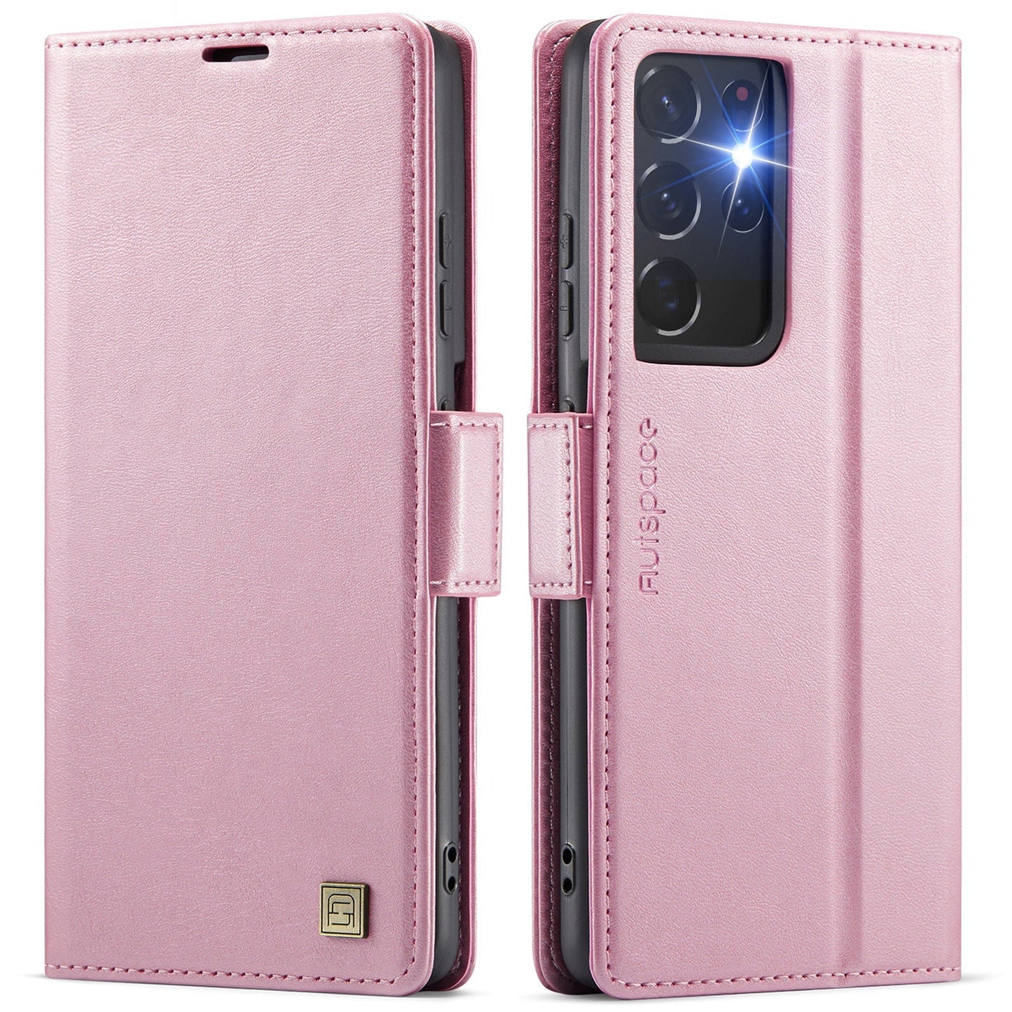 New RFID Blocking Card Holder Wireless Charging Leather Phone Case for Samsung