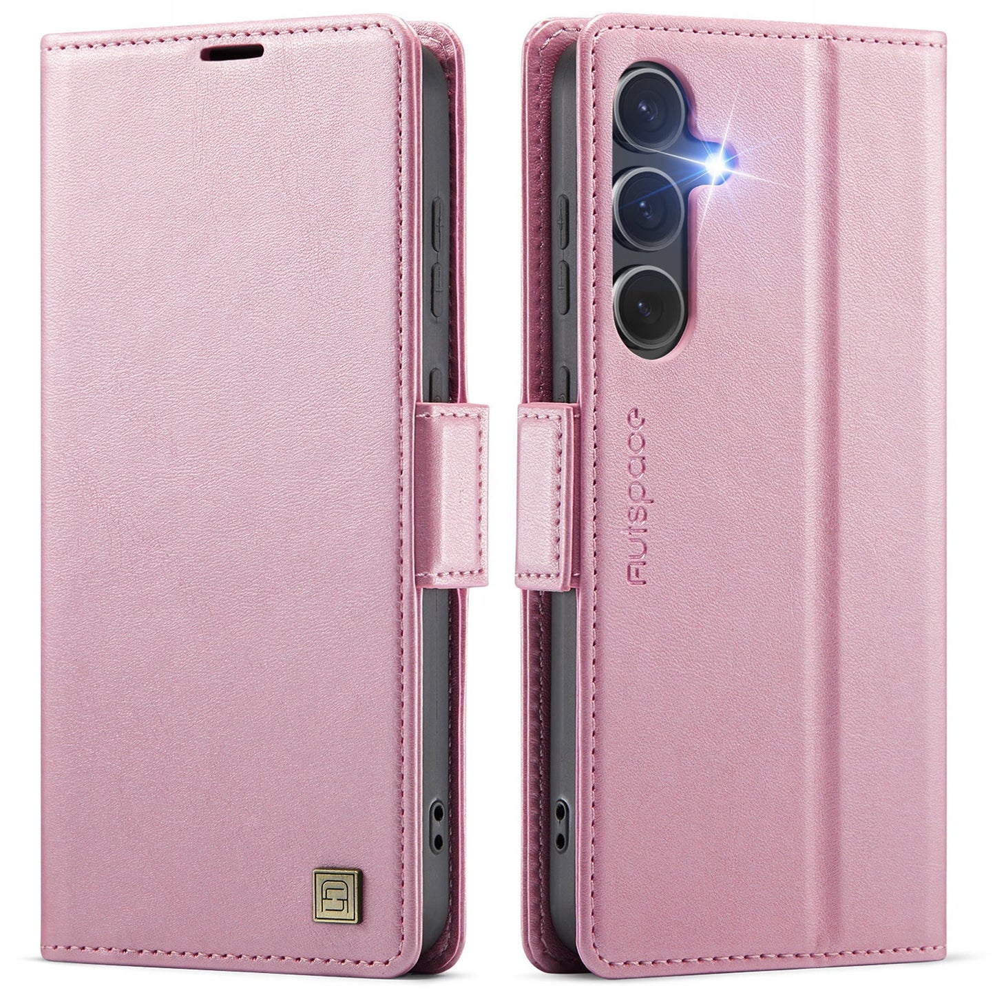 New RFID Blocking Card Holder Wireless Charging Leather Phone Case for Samsung