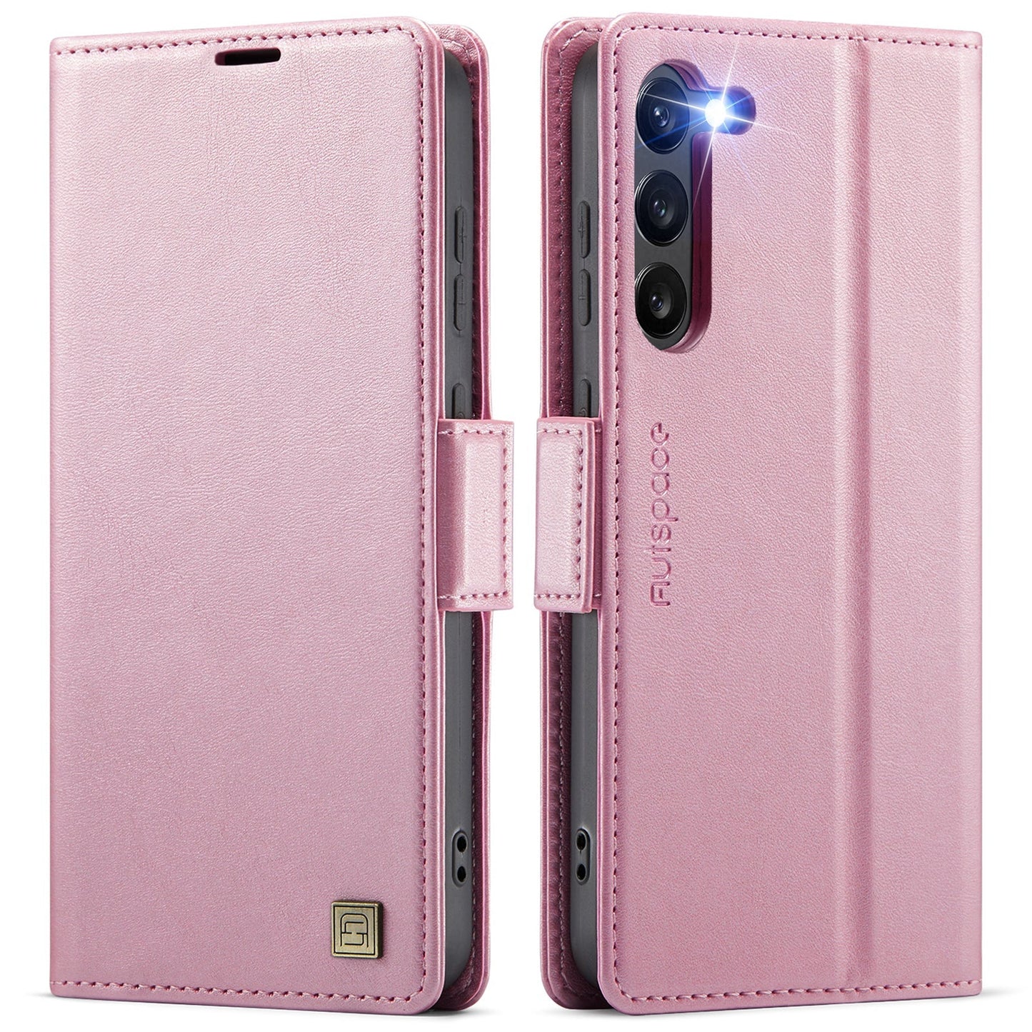 New RFID Blocking Card Holder Wireless Charging Leather Phone Case for Samsung