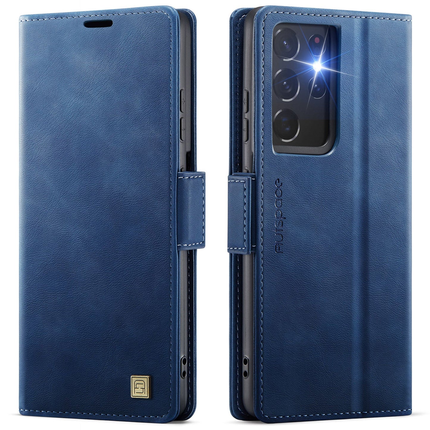 New RFID Blocking Card Holder Wireless Charging Leather Phone Case for Samsung