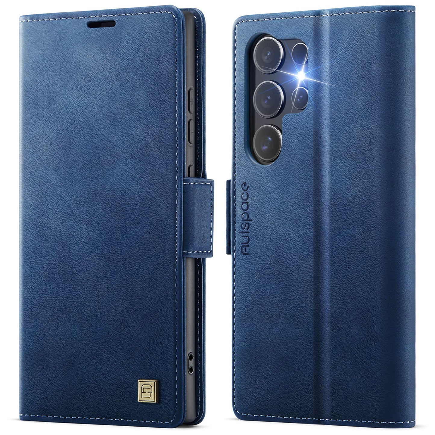 New RFID Blocking Card Holder Wireless Charging Leather Phone Case for Samsung