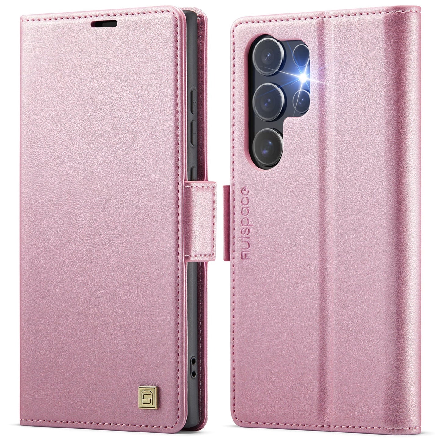 New RFID Blocking Card Holder Wireless Charging Leather Phone Case for Samsung