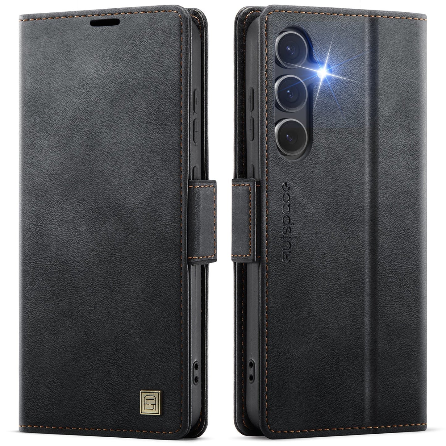 New RFID Blocking Card Holder Wireless Charging Leather Phone Case for Samsung