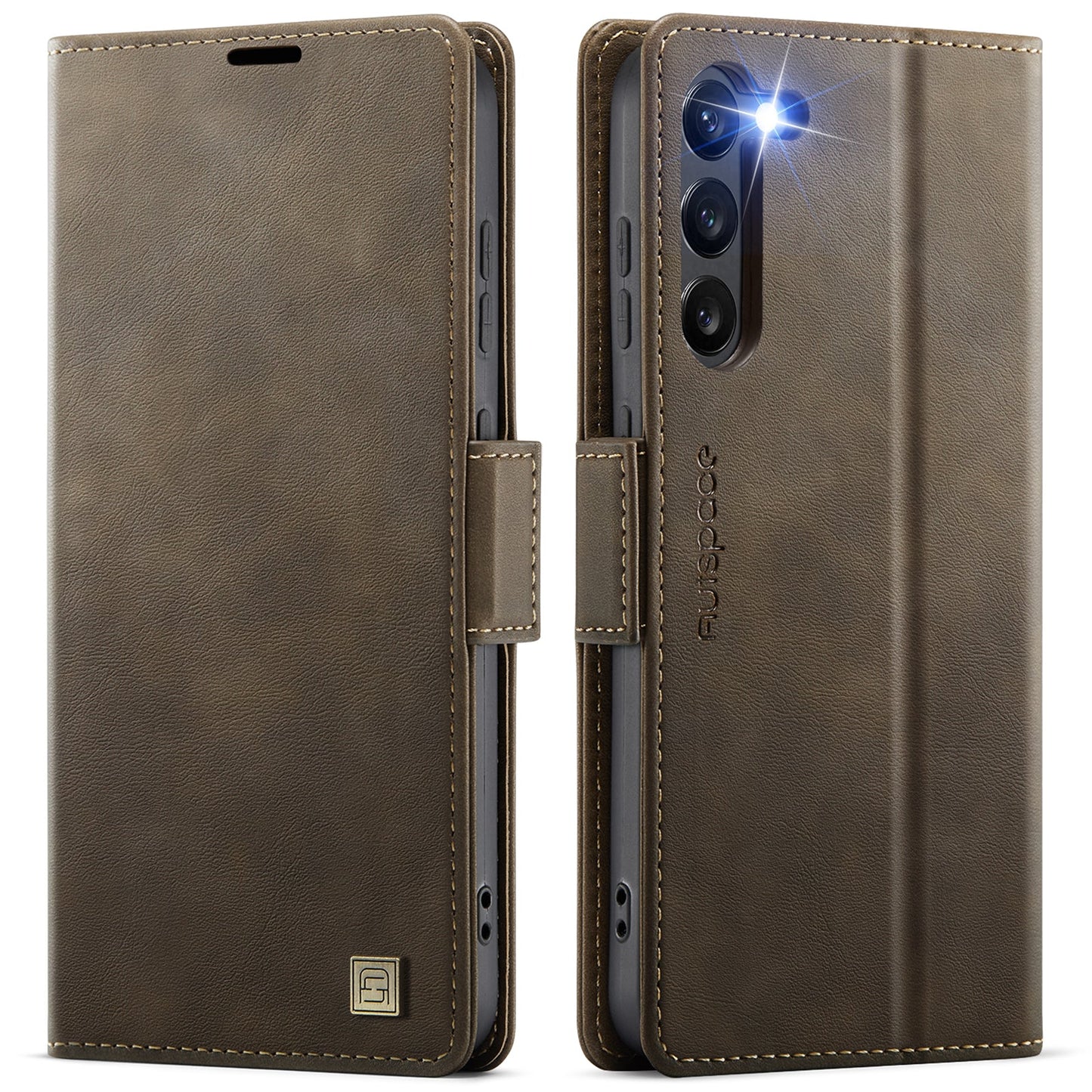 New RFID Blocking Card Holder Wireless Charging Leather Phone Case for Samsung