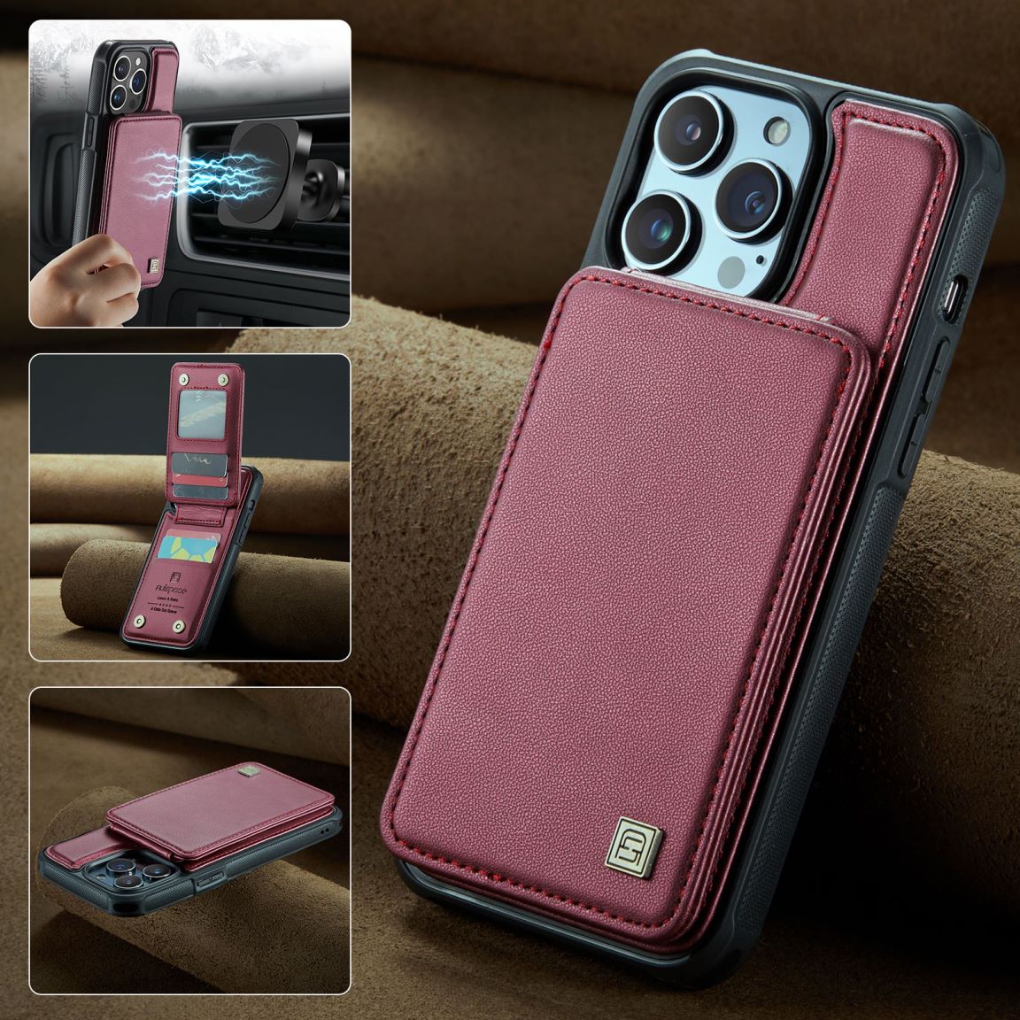 New RFID Blocking Card Holder Phone Case for iPhone 16 Pro Max