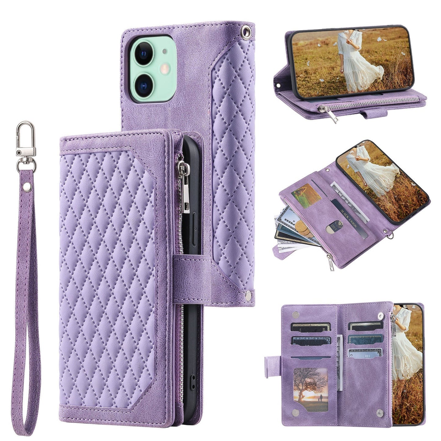 New Zipper Wallet Leather Phone Case for iPhone 16 Pro Max