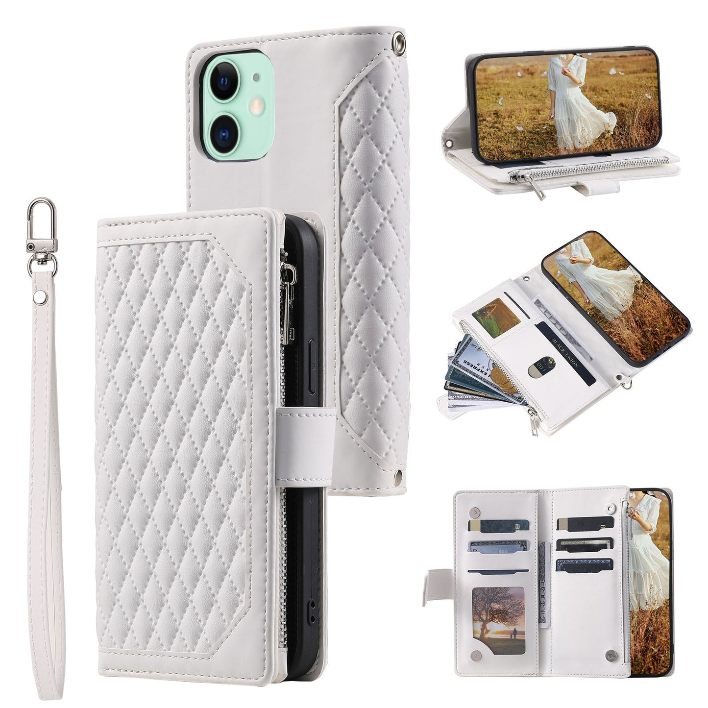 New Zipper Wallet Leather Phone Case for iPhone 16 Pro Max