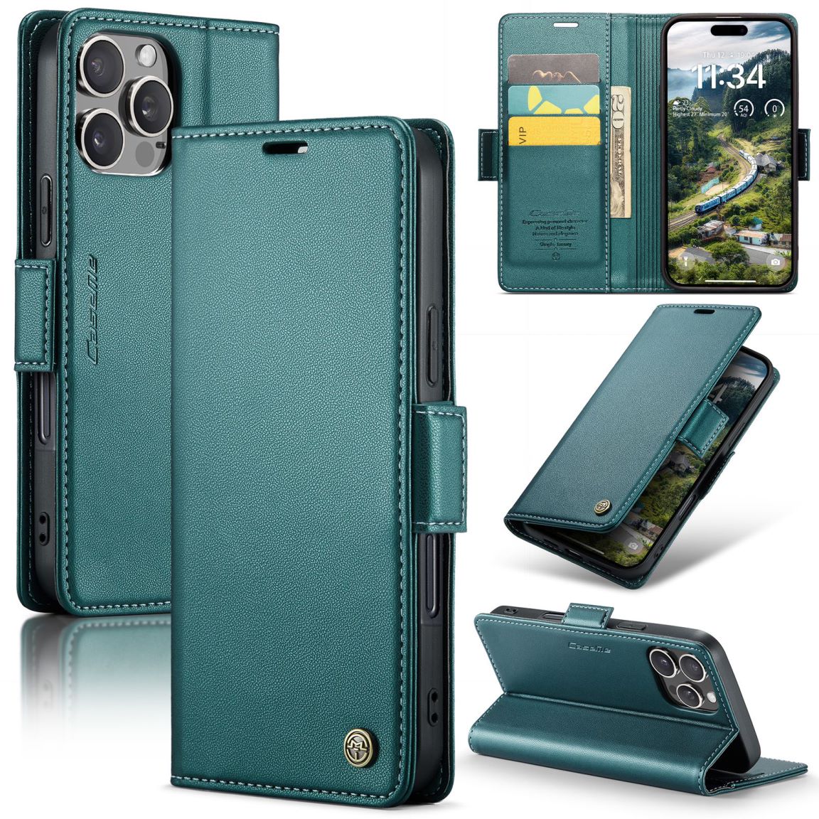 New RFID Blocking Card Holder Wireless Charging Phone Case for iPhone 16 Pro Max