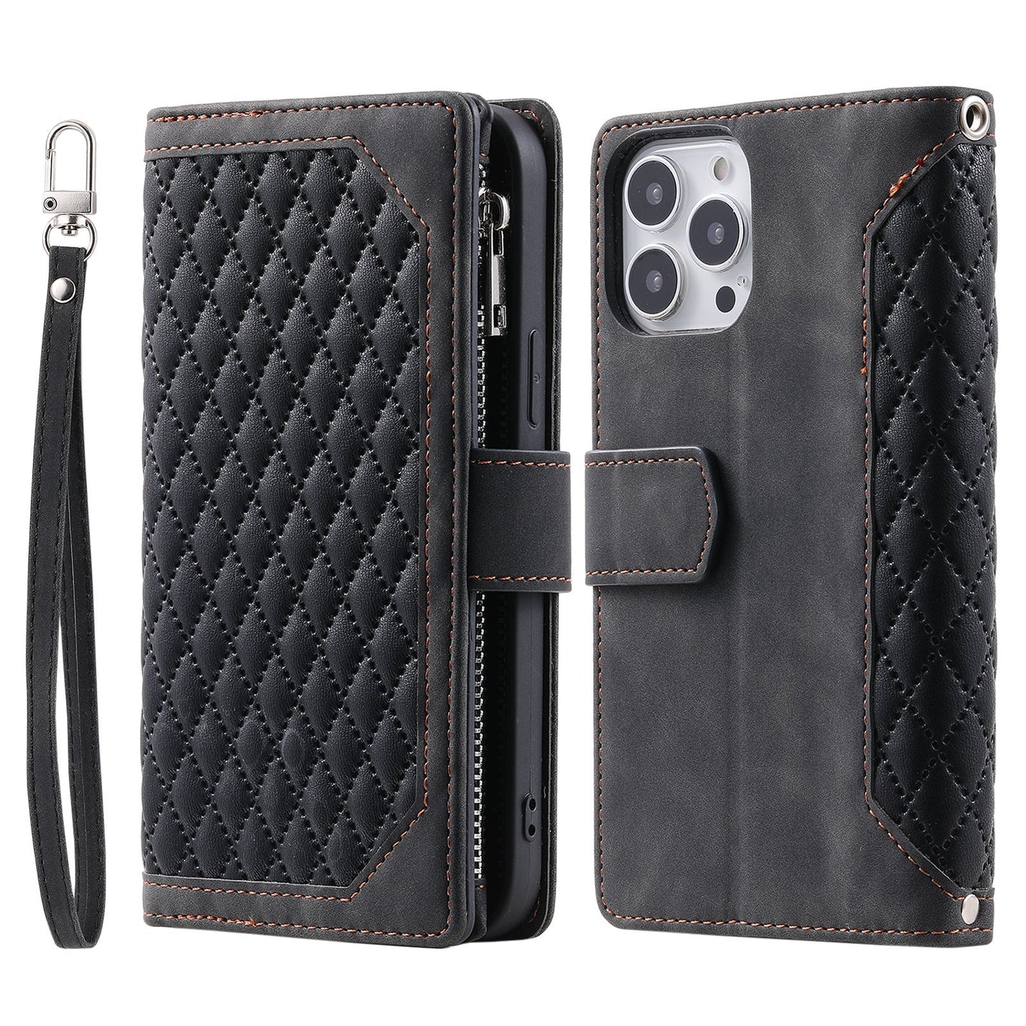 New Zipper Wallet Leather Phone Case for iPhone 16 Pro Max