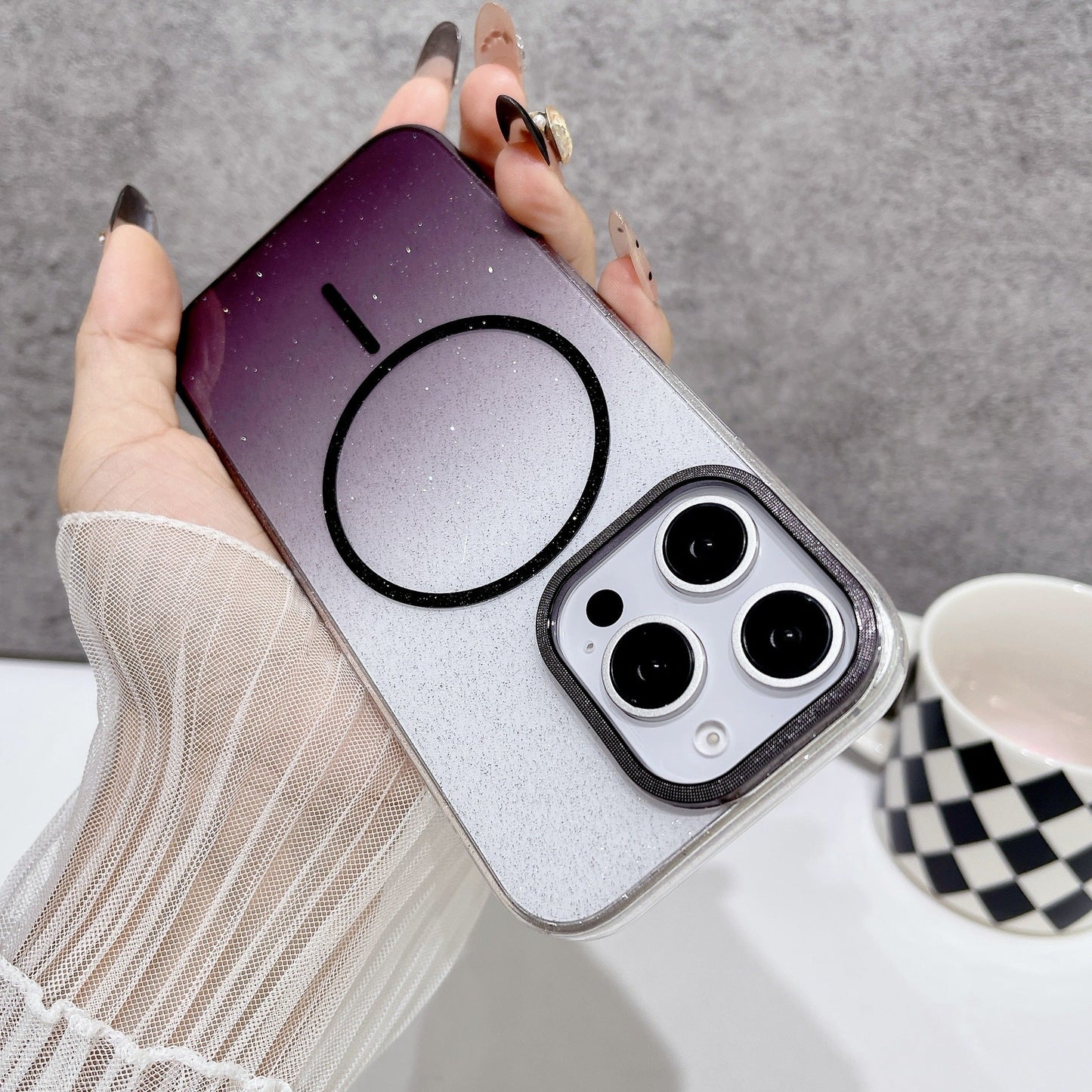 New Starry Sky Glitter Magnetic Phone Case for iPhone
