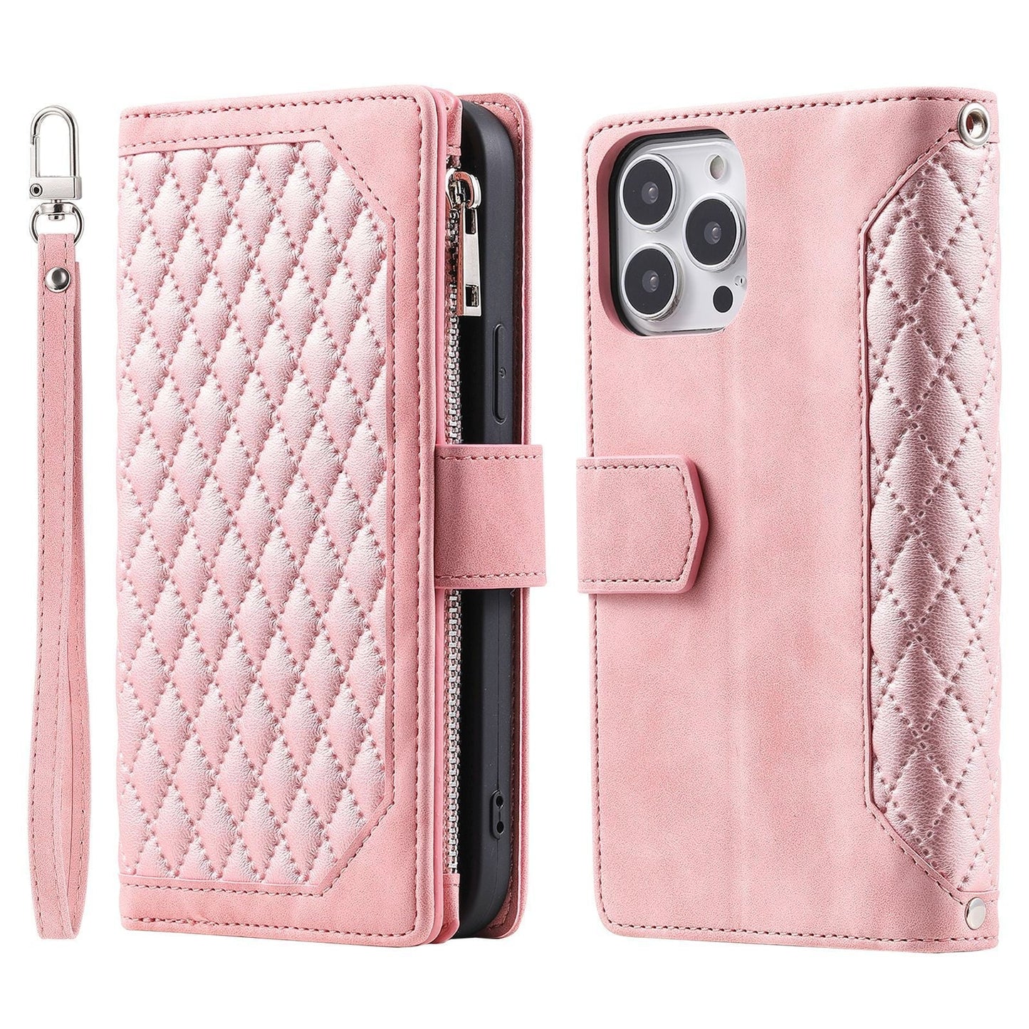 New Zipper Wallet Leather Phone Case for iPhone 16 Pro Max