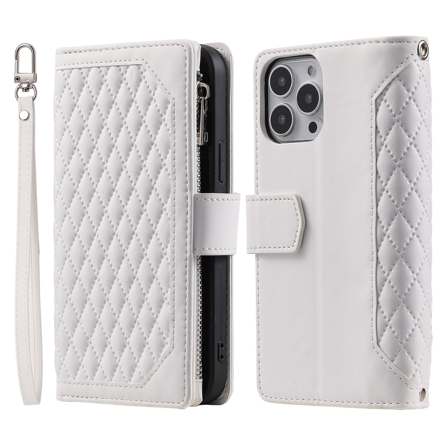 New Zipper Wallet Leather Phone Case for iPhone 16 Pro Max