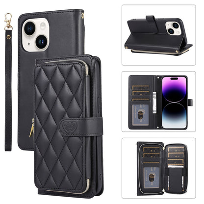 New Zipper Wallet Leather Card Holder Phone Case for iPhone 16 Pro Max