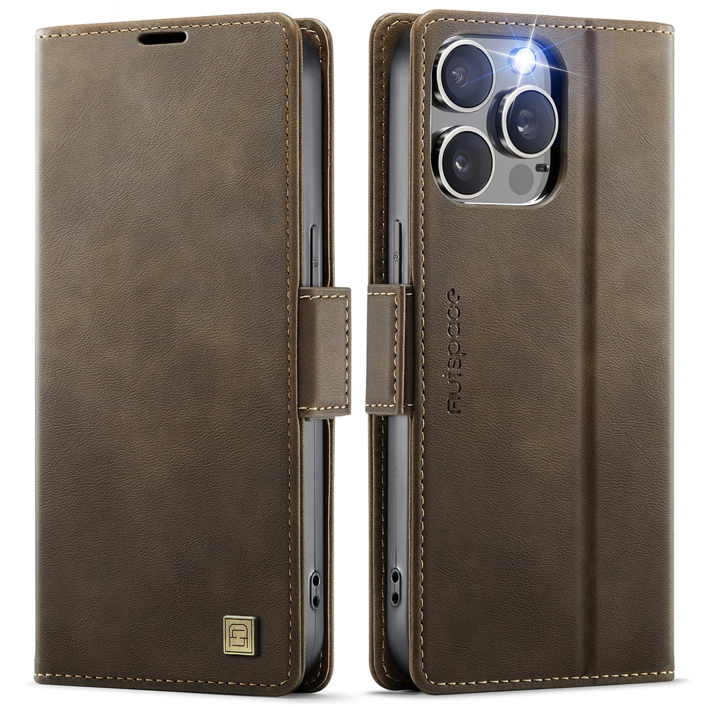 New RFID Blocking Card Holder Wireless Charging Leather Phone Case for iPhone
