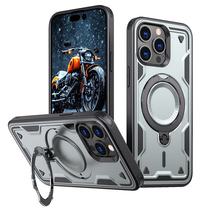 New PC Hybrid TPU Armor MagSafe Ring Holder Phone Case for iPhone