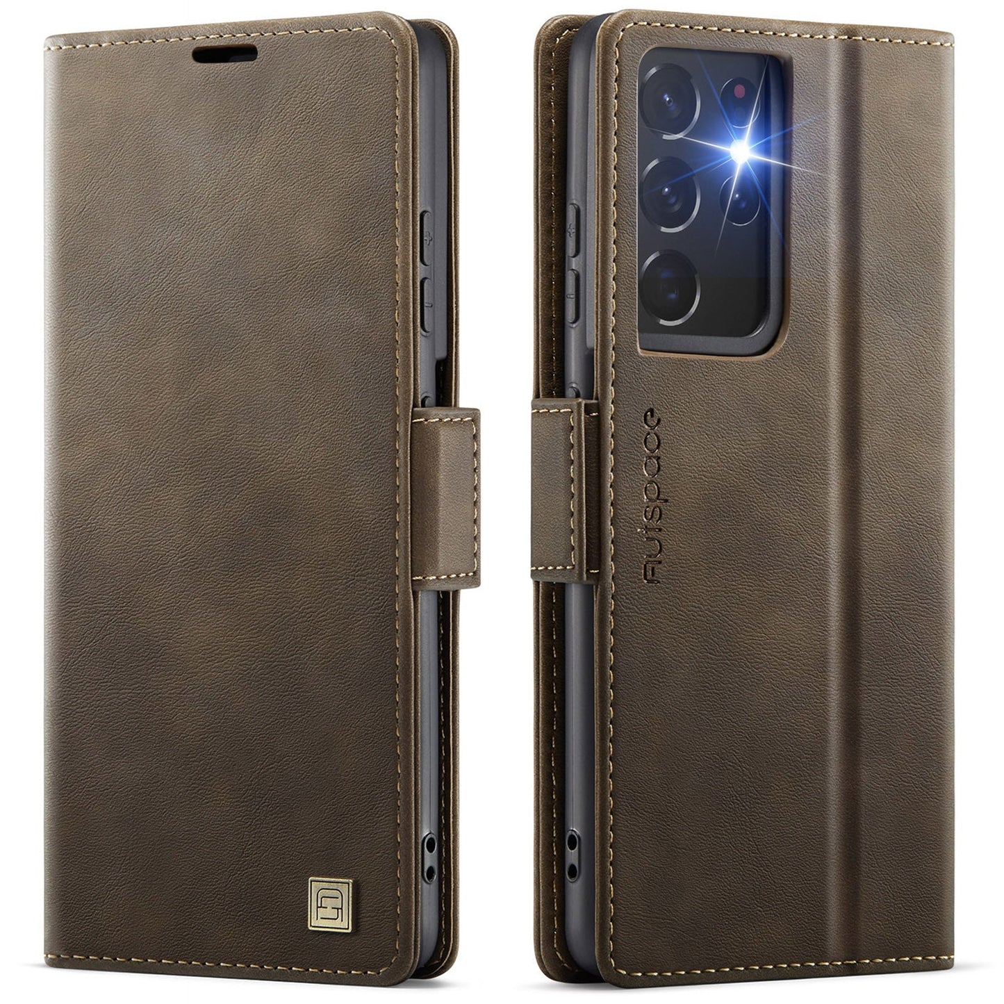 New RFID Blocking Card Holder Wireless Charging Leather Phone Case for Samsung