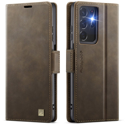 New RFID Blocking Card Holder Wireless Charging Leather Phone Case for Samsung