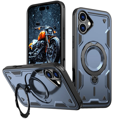 New PC Hybrid TPU Armor MagSafe Ring Holder Phone Case for iPhone