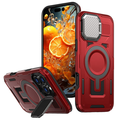 New Lens Bracket Magnetic Military Anti-Fall Phone Case for iPhone 16/16 Pro/16 Plus/16 Pro Max
