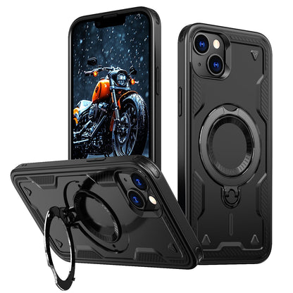 New PC Hybrid TPU Armor MagSafe Ring Holder Phone Case for iPhone