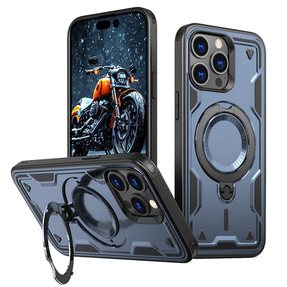 New PC Hybrid TPU Armor MagSafe Ring Holder Phone Case for iPhone