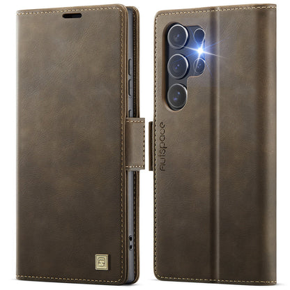 New RFID Blocking Card Holder Wireless Charging Leather Phone Case for Samsung