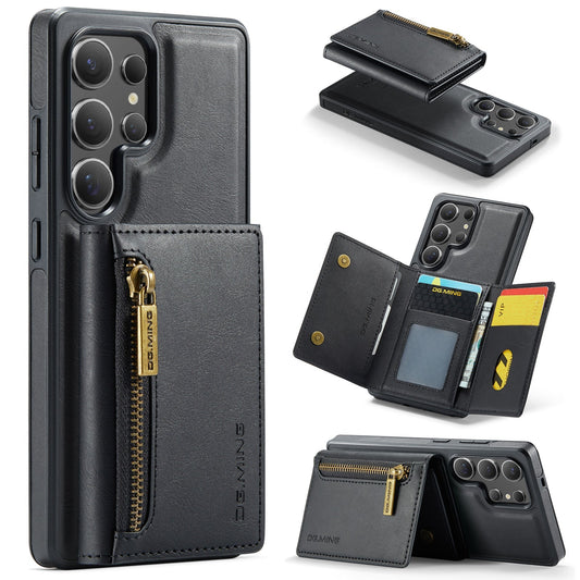 New 2-IN-1 RFID Blocking Zipper Wallet Card Holder Leather Phone Case for Samsung