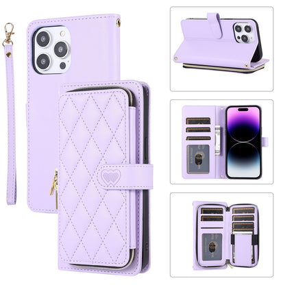 New Zipper Wallet Leather Card Holder Phone Case for iPhone 16 Pro Max