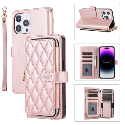 New Zipper Wallet Leather Card Holder Phone Case for iPhone 16 Pro Max