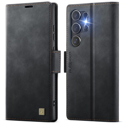 New RFID Blocking Card Holder Wireless Charging Leather Phone Case for Samsung