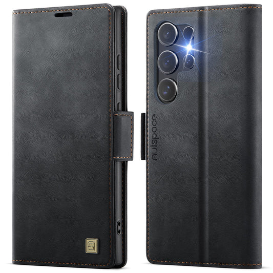 New RFID Blocking Card Holder Wireless Charging Leather Phone Case for Samsung
