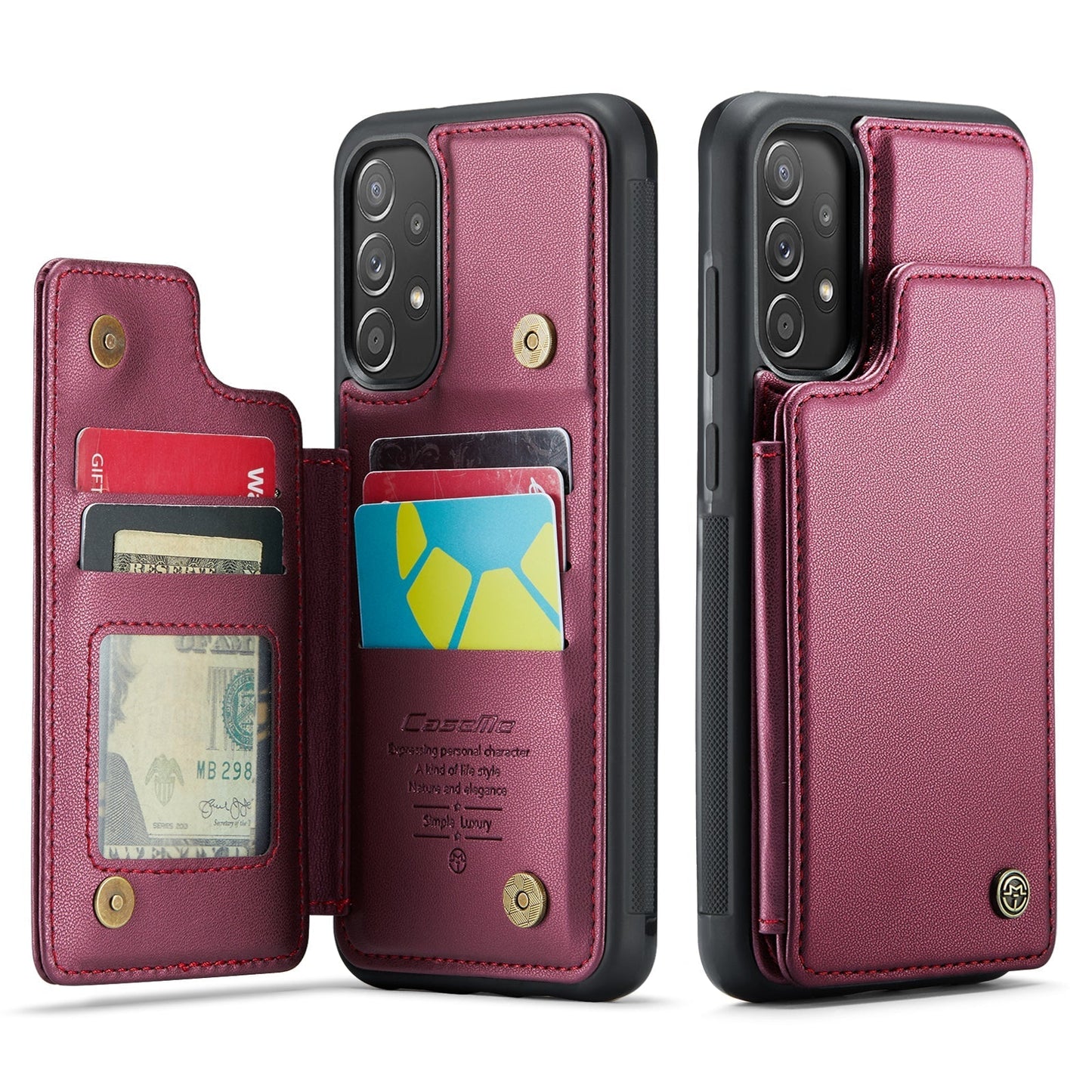New RFID Blocking Card Holder Leather Phone Case for Samsung Galaxy A