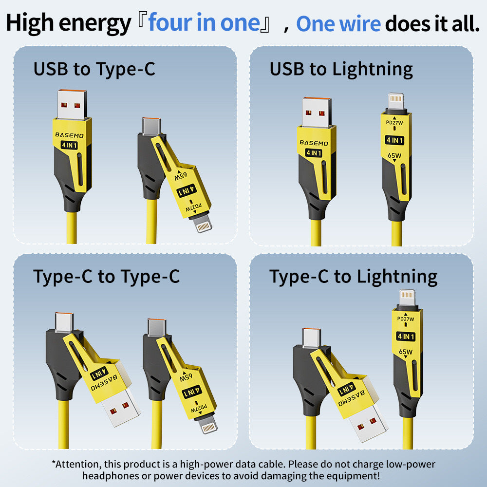 New 4-in-1 Fast Charging Cable Data Spring Cable