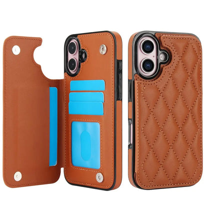 New RFID Blocking Card Holder Leather Phone Case for iPhone 16/16e/16 Pro/16 Plus/16 Pro Max
