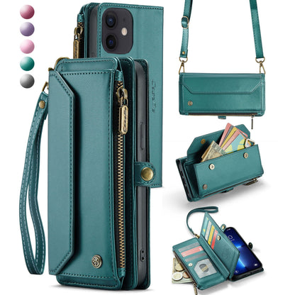 New RFID Blocking Zipper Wallet Supports Wireless Charging with Long and Short Lanyard Leather Phone Case for iPhone 11/11 Pro/11 Pro Max