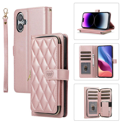 New Zipper Wallet Leather Card Holder Phone Case for iPhone 16 Pro Max